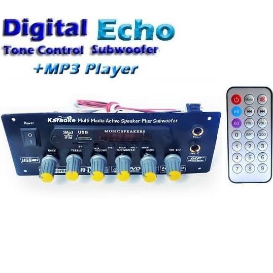 KIT TONE CONTROL DIGITAL MIC ECHO IC LM324N + SUBWOOFER + MP3 BL-206