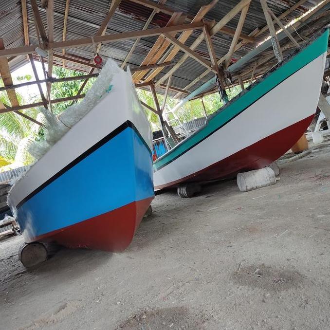 Terlaris Kapal Perahu Full Fiber 5Meter New Model + Extra Depan Belakang Model Nelayan