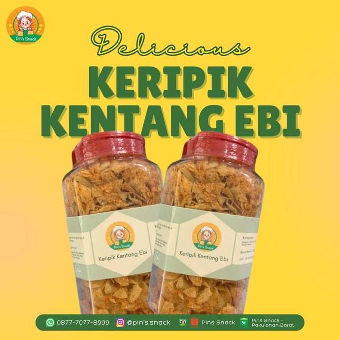 Kripik Ebi Kentang/Kripik kentang /Cemilan kripik ebi ketang Makanan Food TA