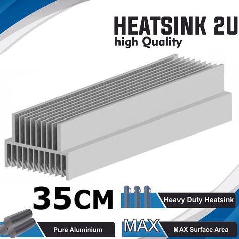 HEATSINK SPESIAL 2U 35CM AUDIO ALUMUNIUM PENDINGIN HEAT SINK 2 U PANJANG 35CM