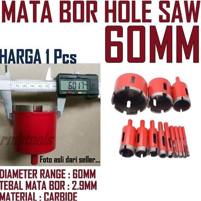 HOLESAW 60mm / MATA BOR HOLE SAW MARBEL KERAMIK / Carbide Diamond original
