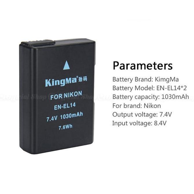 Nascosta- Kingma Baterai En-El14 Battery For D3300 D3200 D5100 D5500 D5600 Ni Kon