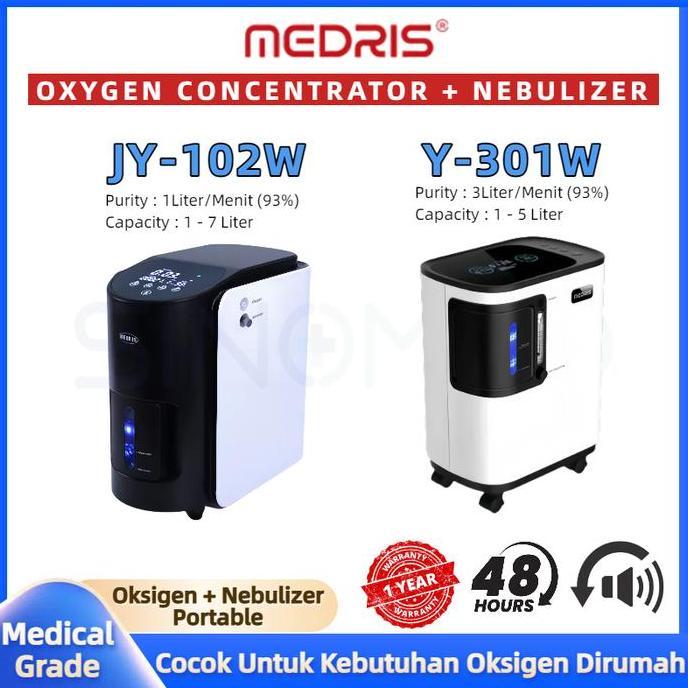 Varian Medris Oxygen Concentrator 1L 3L + Nebulizer Oksigen Konsentrator Oksigen Elektrik + Bonus