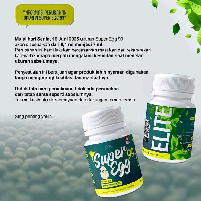 JAMU ELITE SUPER EGG 99 BURUNG MERPATI BETINA TELUR SUPLEMEN BURUNG BETELUR
