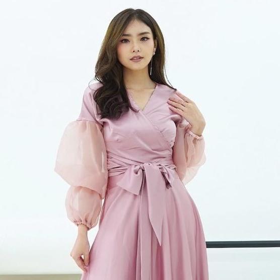 Atasan Organza Lengan Balon Cendana Blouse  Top Wanita LA