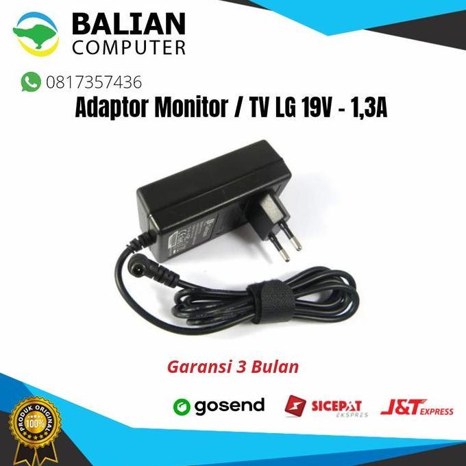 TERMURAH - Adaptor Charger Monitor LG 19V 1,3A / Adaptor TV LG 19V 1,3A Garansi