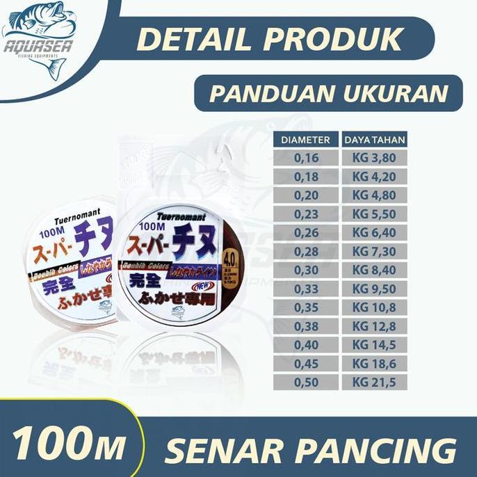 Tsurizao- Aquasea - Tali Pancing Tuernonmant Senar Pancing 100M Catchwa Japan Fishing Line Nylon Str