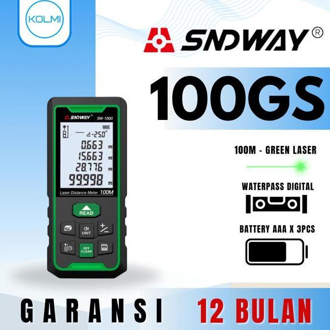 Hiyahiya- Sndway Meteran Laser Digital Green Laser 100 Meter Sw-100G Laser Hijau