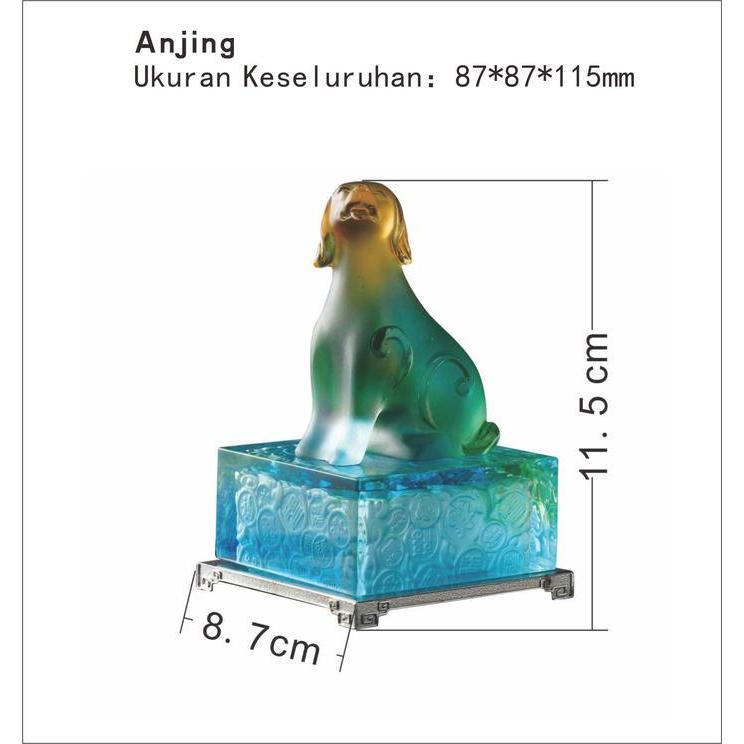 PATUNG SHIO ANJING CRYSTAL PAJANGAN SHIO ANJING PAJANGAN ANJING KRISTAL HADIAH