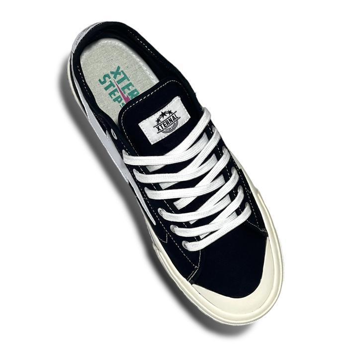 Bisa Cod - Xternalstepsure Sepatu Sneakers Pria Wanita001 Mitterns Storm Low Black White Canvas Casu