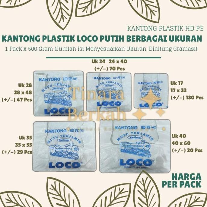 Pacnpac- Kantong Plastik Kresek Loco Putih Tebal Ukuran 40 Packing Uk 40 X 60