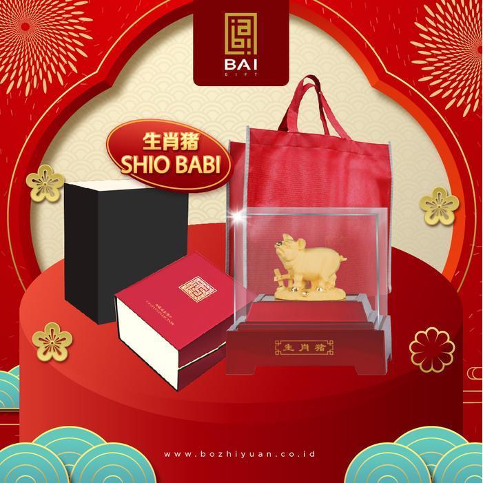 BIG SALE Patung Shio Babi Lapis Emas 24k Pajangan Shio Babi