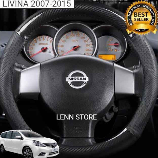 BEBAS ONGKIR - Cover Sarung Stir Carbon Mobil NISSAN GRAND LIVINA 2007 2008 2009 2010 2011 2012 2013