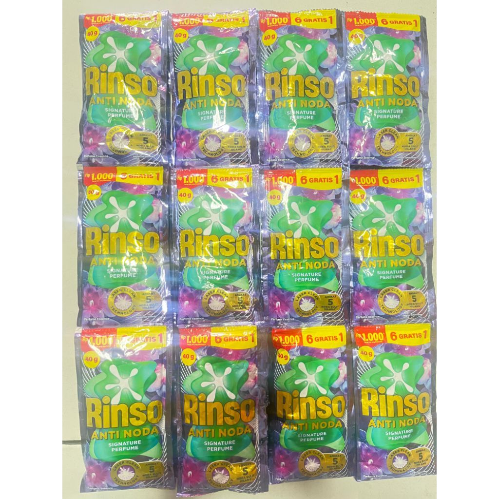 Rinso molto cair 40gr anti noda 1 renceng 6 sachet Parfum essence