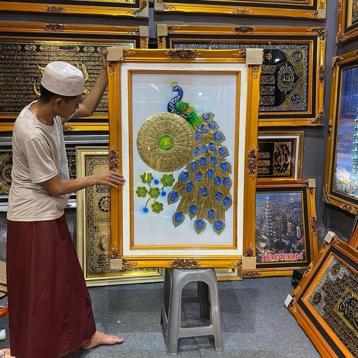 Kaligrafi Asmaul Husna merak Kuningan ASLI