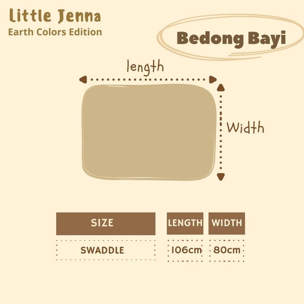 CUCI GUDANG LITTLE JENNA - Bedong Bayi Premium New Born Swaddle 3in1 (1 SET isi 3pcs) Earthtone Seri
