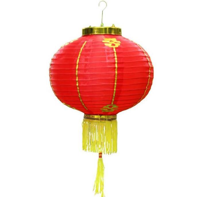 Lampion BESAR Imlek Parasut / Lampion Polos / LAMPION KAIN IMLEK POLOS