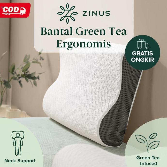 Bantal Zinus Green Tea Memory Foam Ergonomis Busa Bed