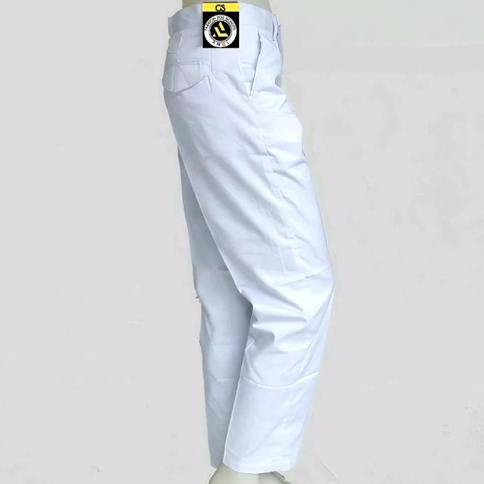 OOTD celana panjang Putih seragam sekolah SMP SMA Amel Uniform kain katun drill dan hightwiss Tebal 