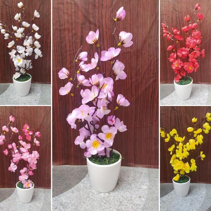 Fiore- Sakura Artificial- Hiasan Meja- Bunga Plastik- Kembang Plastik- Dekora