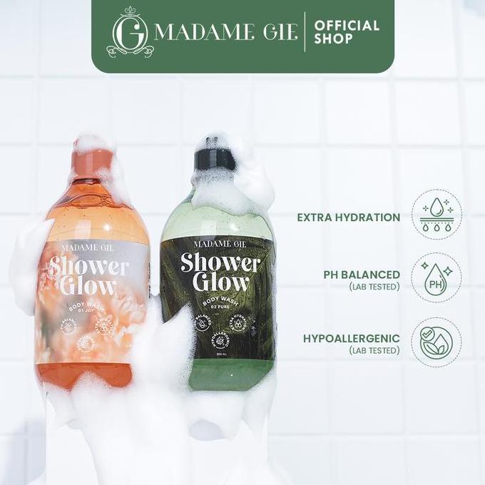 Bathe- Bundle 3 Pcs Madame Gie Shower Glow - Hypoallergenic Sabun Mandi Soap Cair