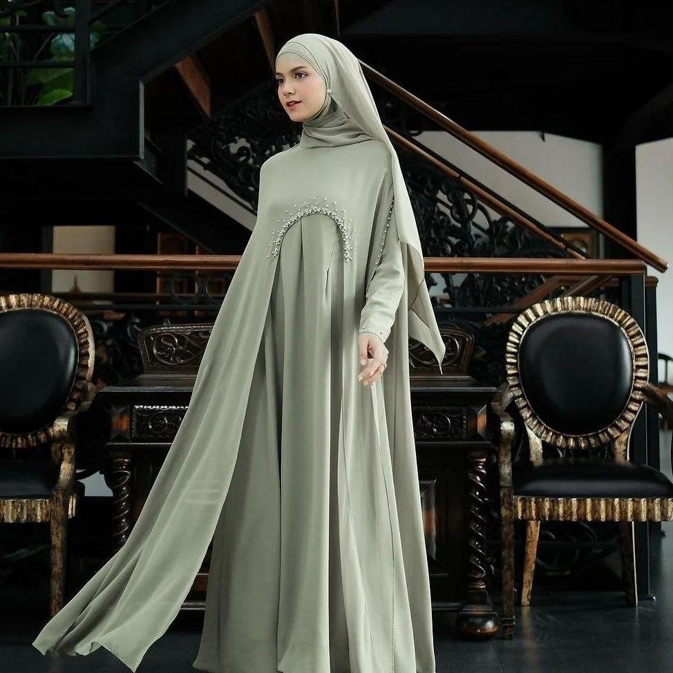 Abaya Hitam Arabian Luna Abaya Volt 2 Elegan Simple Turkey Terbaru 2025 Mutiara Payet Original