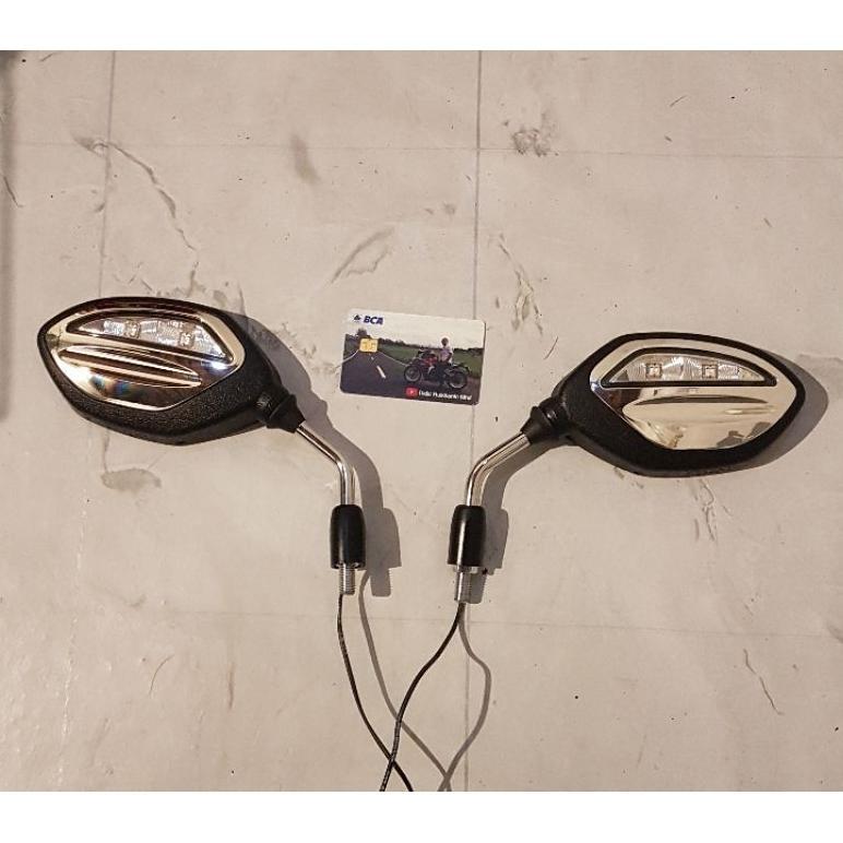 BESTPROMO Spion Motor Nyala Sein LED Honda VARIO BEAT GENIO Original Asli AHM Mirror LED