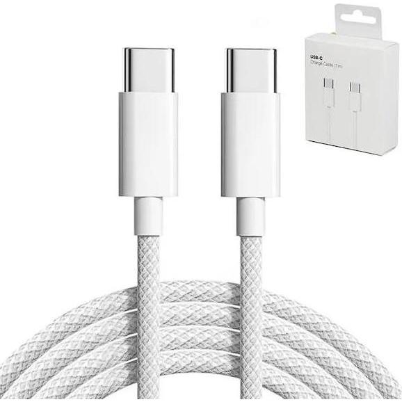 Kabel Data Charger for Iphone 15 Pro Max Kabel Charger Type Usb C to C Braided Woven Ori