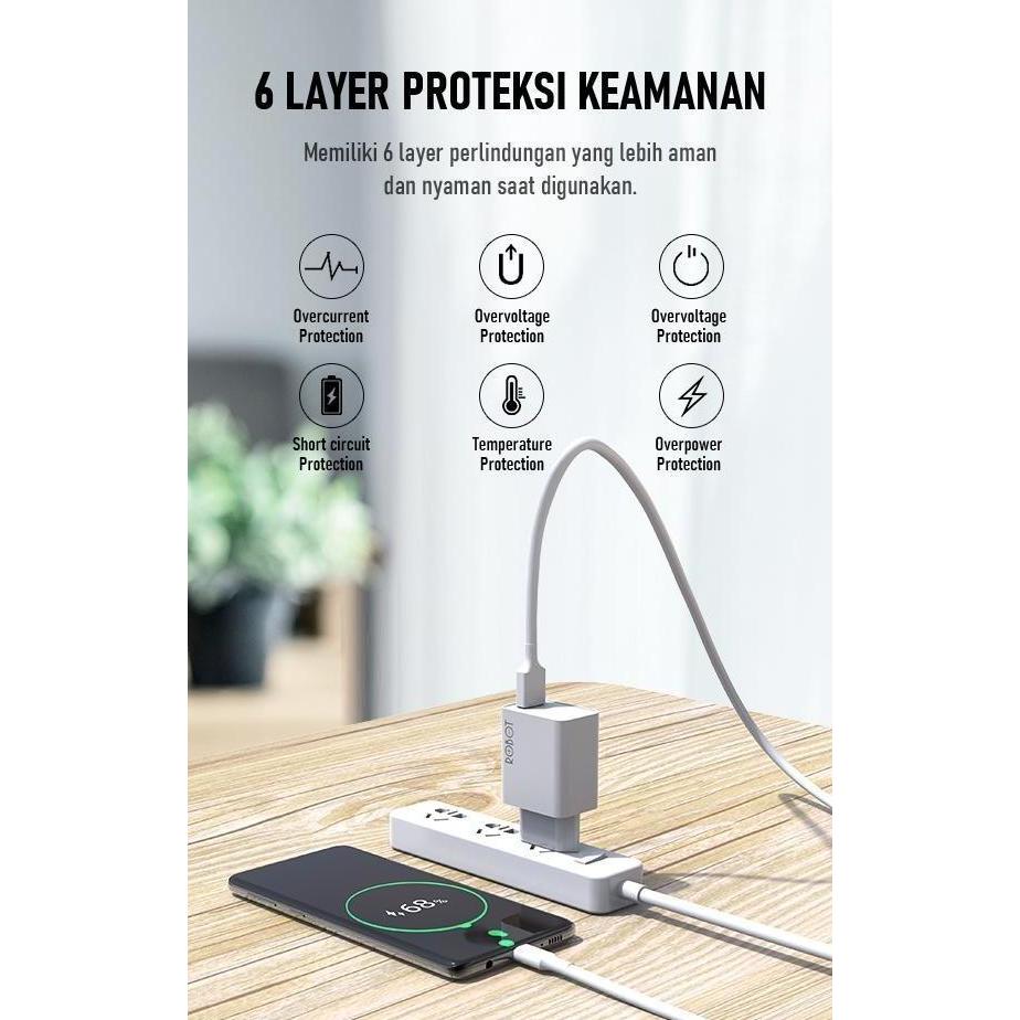 ROBOT Adaptor Kepala Charger RT-F1 Charger Fast Charging Carger HP 18W