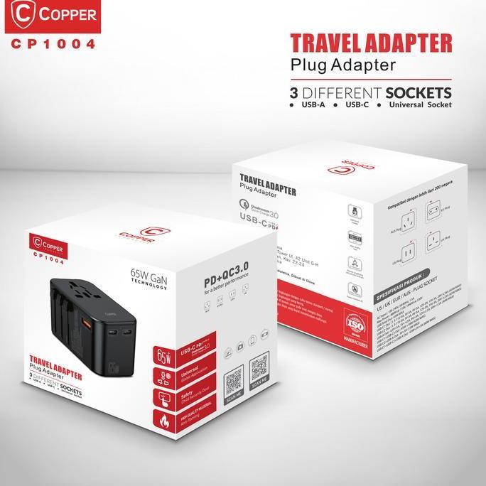 COPPER CP1004 Universal GAN Travel Adapter 65W - Super Fastcharging