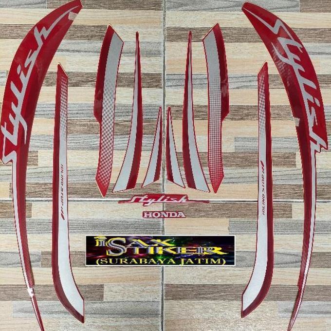 Striping Honda Scoopy Striping Original Honda Scoopy Red Merah Stylish Tahun 2019