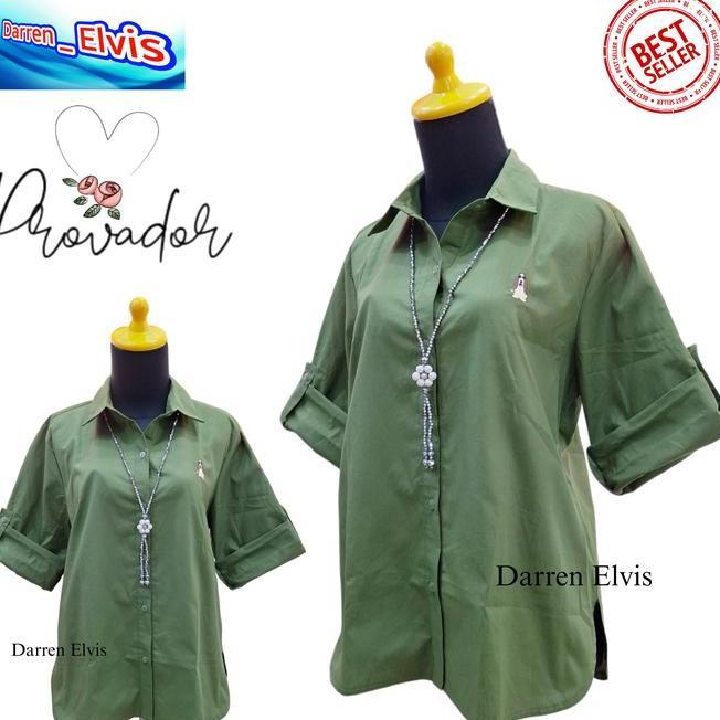 Kemeja Kemeja Hijau Army Wanita Hijau Bordir Gukguk