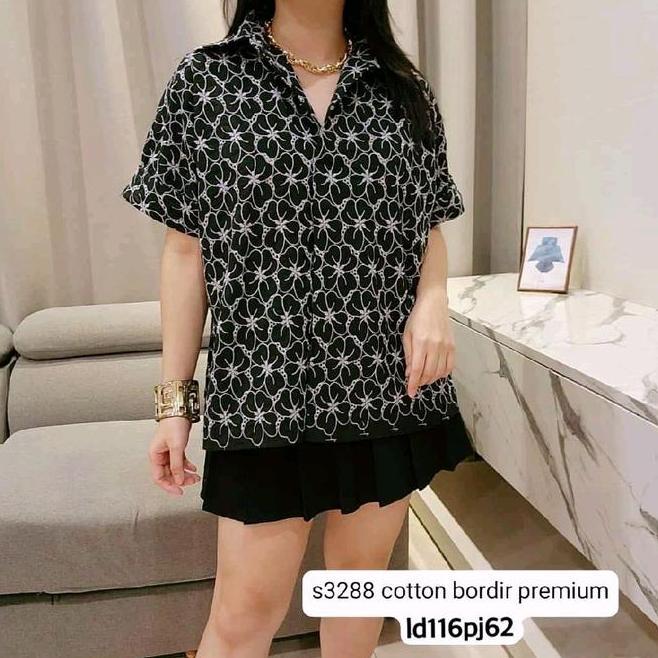 Blouse Kerah Katun Bordir Blouse Kerah Katun Bordir 3288 Premium Jumbo