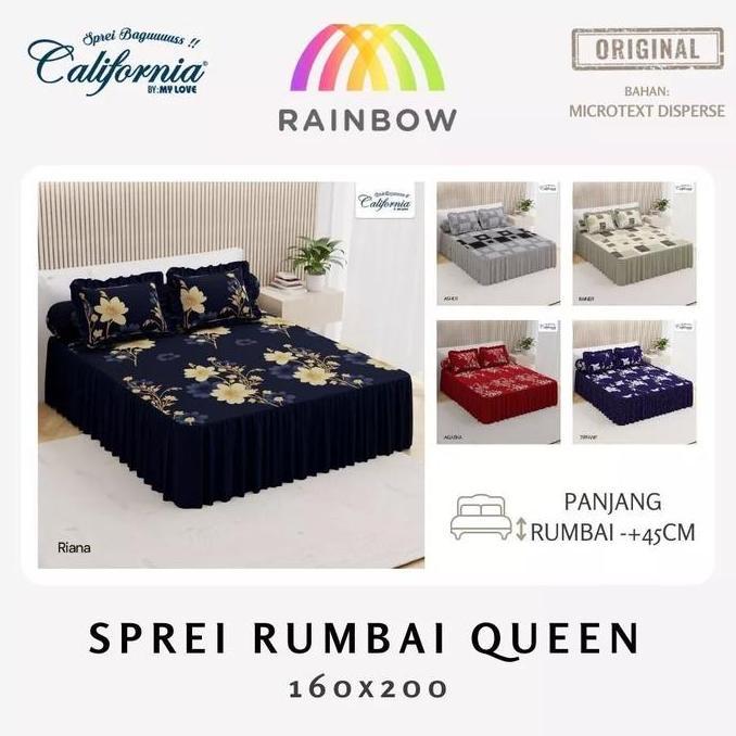 California - Sprei Rumbai Queen (160X200) Official Pilihan Premium