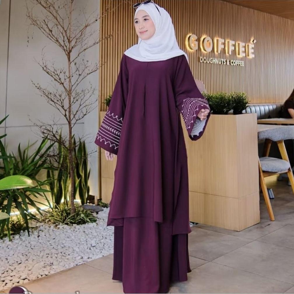 Limited Setelan Rok Malay Setelan Abaya One Set Gamis Viral Anti Uv Abaya Malaysia 2026