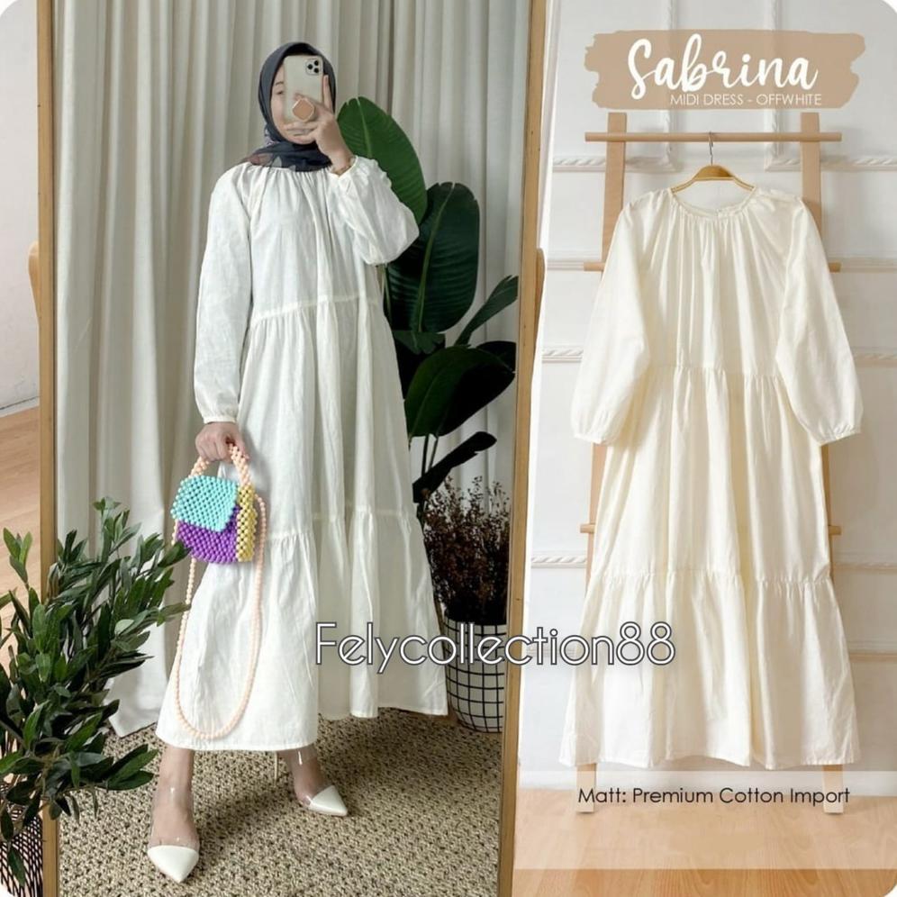 Premium Sabrina Midi Dress // Tunik Wanita Polos