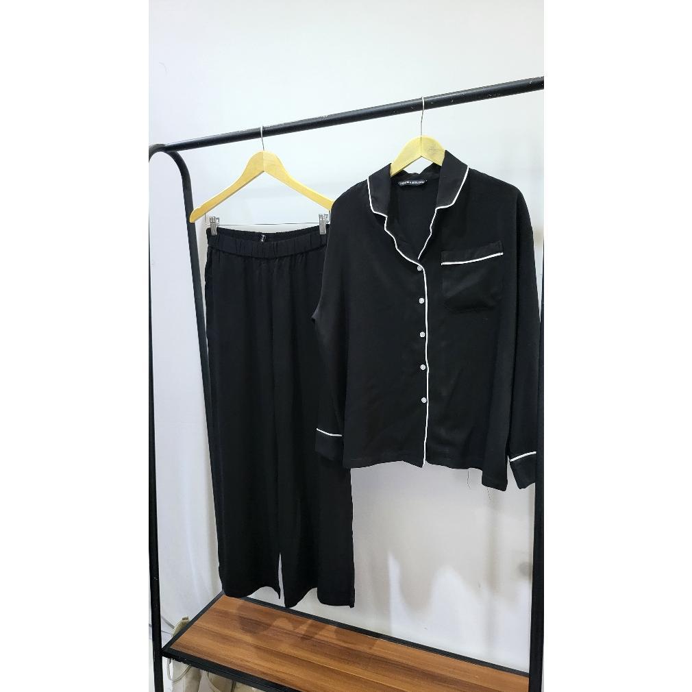 new setelan baju tidur piyama couple pasangan bunda ayah fit l- xxl lezahrasignature piama lengan pa