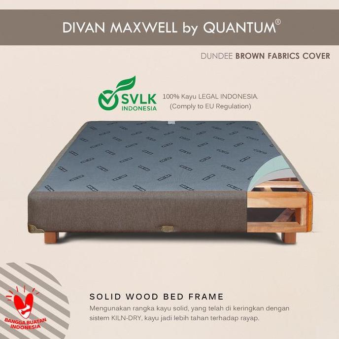 Terlaris Quantum Divan Maxwell Brown - Dipan Kayu Kasur Springbed Spring Bed