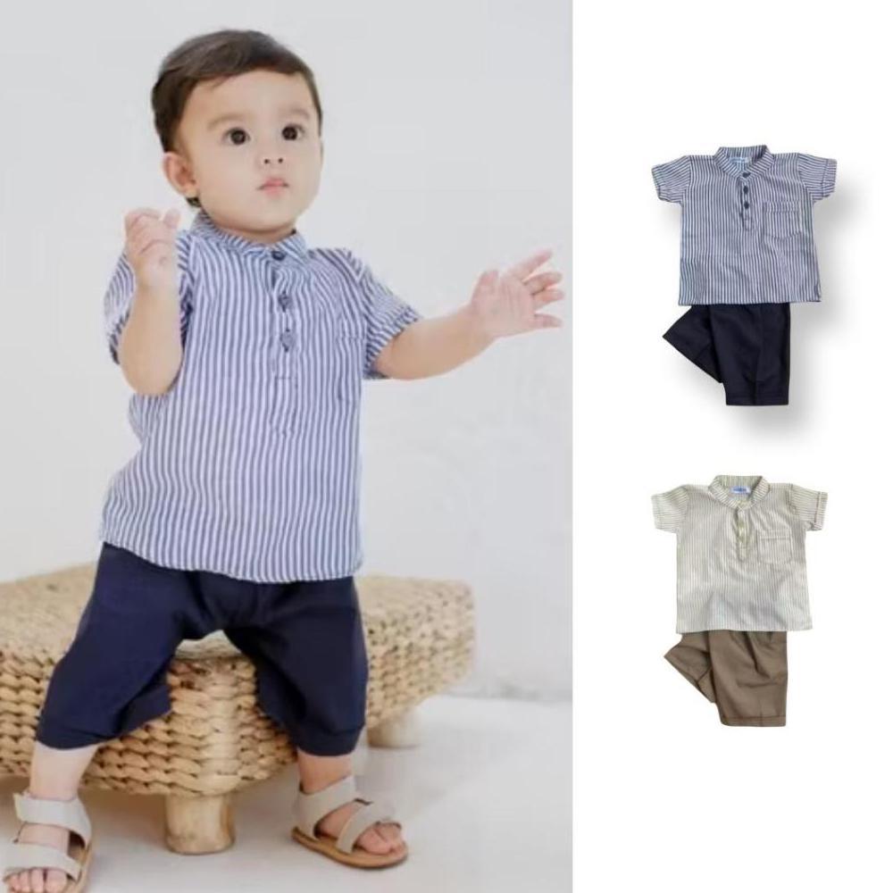 original baju anak lucu abilkyo - omar set - koko anak laki-laki 3 tahun warna coffee premium murah 