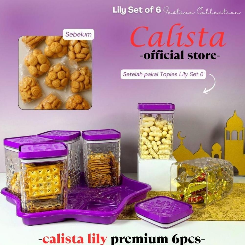 DONITOSUPPLY TOPLES KEDAP LILY SET 6 SET 5 IN 1 CALISTA PREMIUM | TOPLES KRISTAL MAKANAN LEBARAN 202
