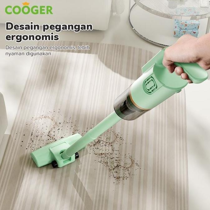 COOGER Vacuum Cleaner Vacuum Lantai Penyedot Debu 5IN1 Dengan Gagang Panjang Hijau Alat Penyedot Deb