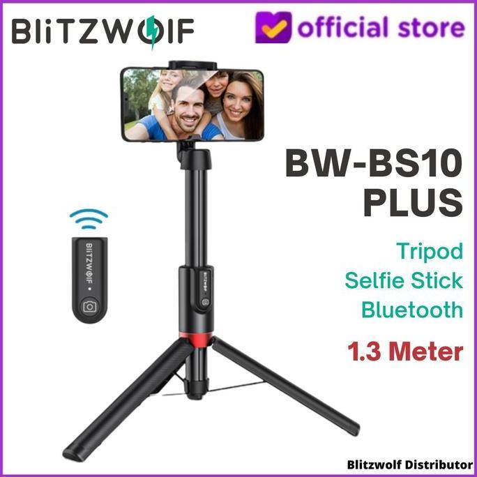 Blitzwolf BW BS10 Plus Long Selfie Stick Tripod Tongsis Remote 130cm