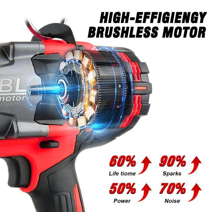 JLD 2100NM Impact Jumbo 128VF Xtra Jumbo Brushless Impact Baterai Torsi Besar 3/4INCH CHUCK dengan L