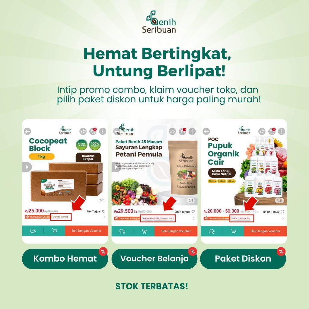 Benih Seribuan - Paket Komplit 50 Macam Benih Sayur Sayuran Unggul