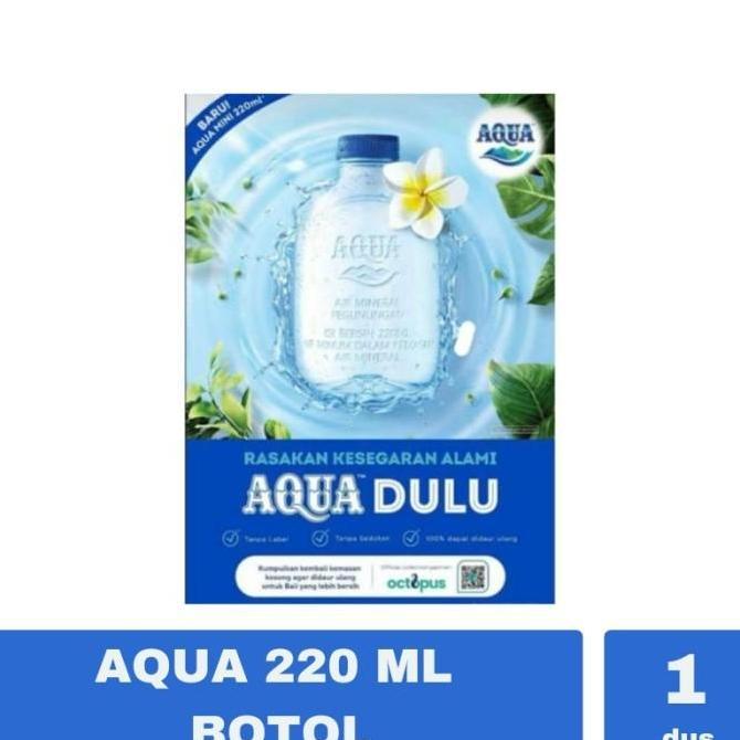 Aqua 220 ml Botol Baru