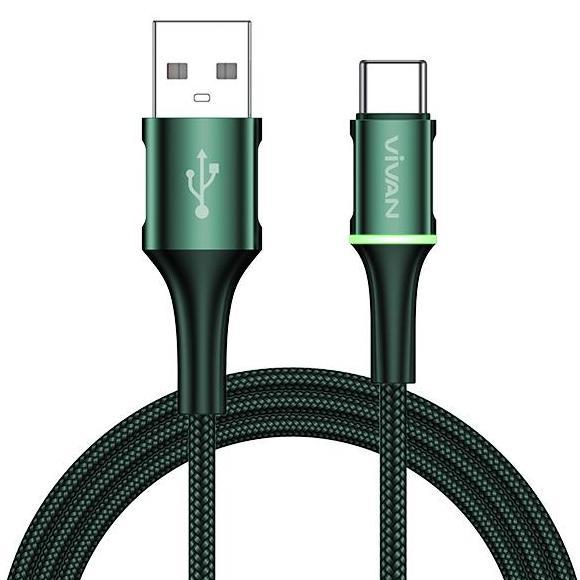 Vivan VDC100 1M / VDC200 2M USB-C Data Cable 3A LED Light Type-C