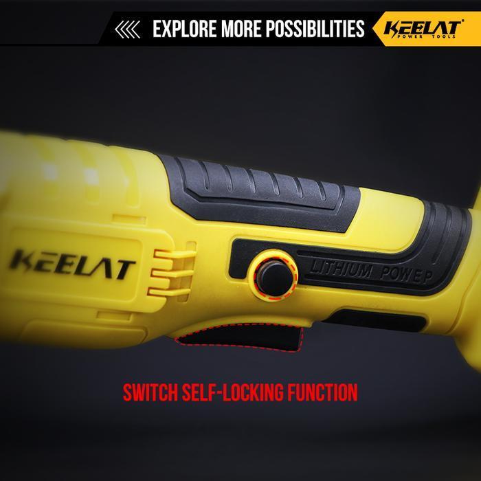 KEELAT-KAG001 800W Mesin Gerinda Tangan 20V Mini Cordless Angle Gerinda Battery Wireless Rechargeabl