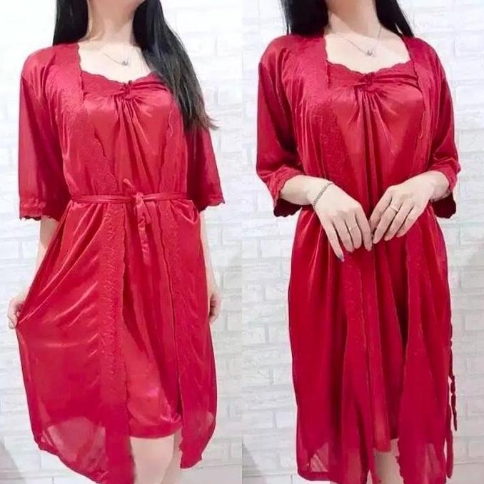 VW Collection - Baju Tidur Wanita, Kimono Tricot Size L & Jumbo