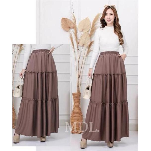 ROK SUSUN MAYUNG PREMIUM / BASIC SKIRT / SUSUN SKIRT ROK MUSLIMAH PANJANG MURAH KERJA NGANTOR KULIAH