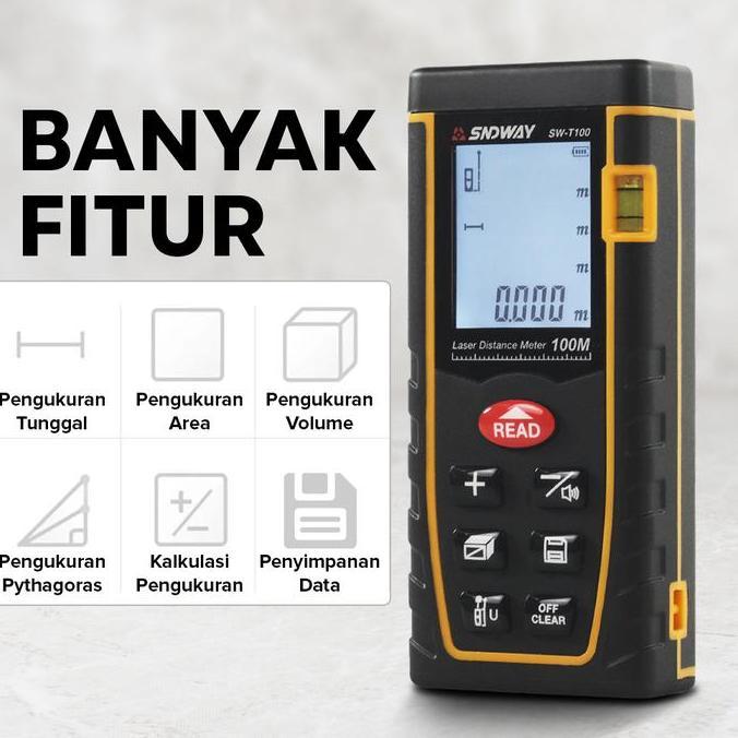 Meteran Digital Pengukur Jarak Laser Range Finder 100M Meteran Laser Digital Laser 100 meter Rangefi